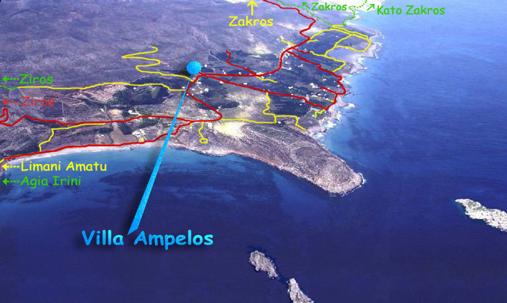Villa Ampelos in Xerocambos Posizione di Villa Ampelos in Xerocambos